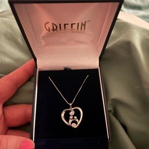 Griffin Silver Heart Pendant Necklace - Silver